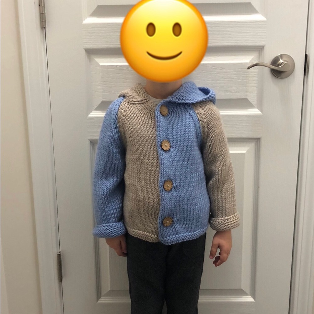 Toddler boy hand knitted sweater